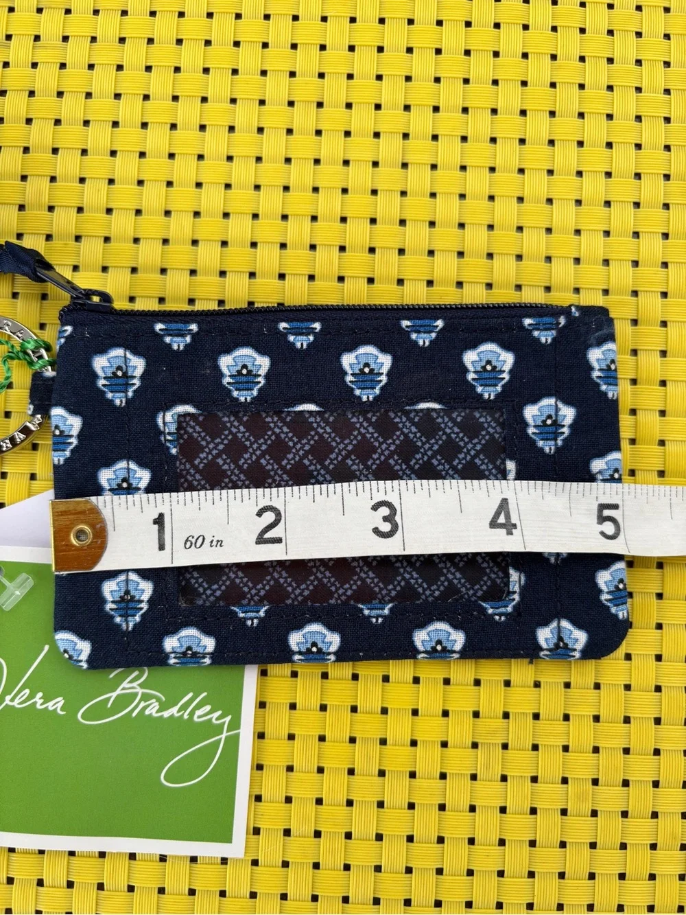 Vera Bradley Nantucket Navy Zip ID Card Case NWT